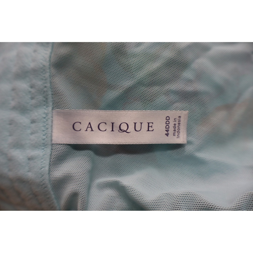 Cacique Boost Balconette Bra 44DDD Blue Floral Lace Trim Longline Underwire - Picture 4 of 8